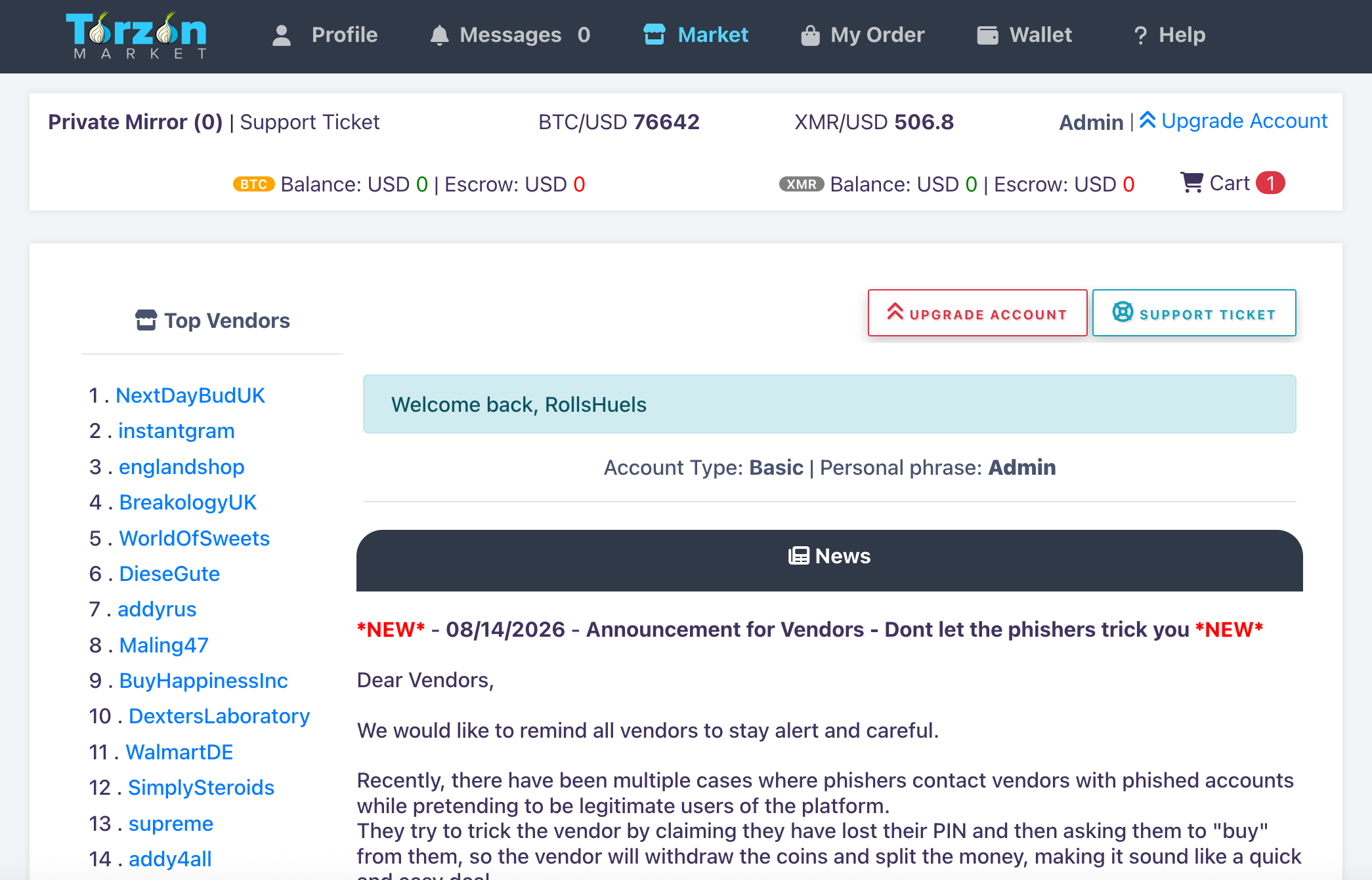 How Torzon market works at Torzon Market — order flow from registration to escrow release